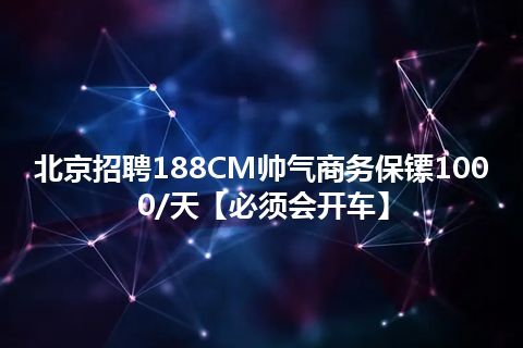 北京招聘188CM帅气商务保镖1000/天【必须会开车】