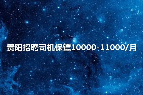 贵阳招聘司机保镖10000-11000/月