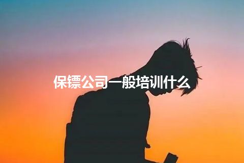 保镖公司一般培训什么