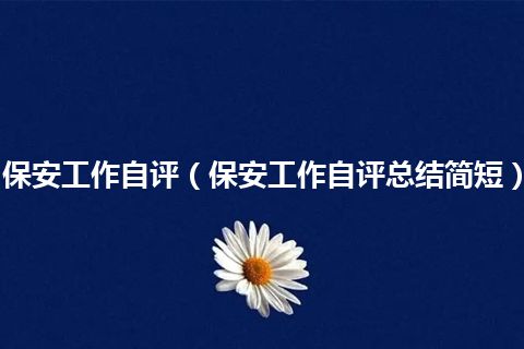 保安工作自评(保安工作自评总结简短)