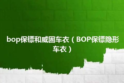 bop保镖和威固车衣(BOP保镖隐形车衣)