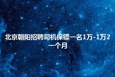 北京朝阳招聘司机保镖一名1万-1万2一个月