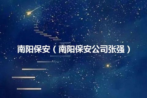 南阳保安(南阳保安公司张强)