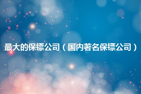 最大的保镖公司(国内著名保镖公司)