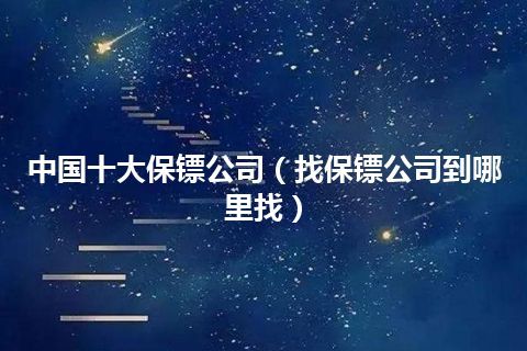 中国十大保镖公司(找保镖公司到哪里找)
