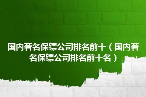 国内著名保镖公司排名前十(国内著名保镖公司排名前十名)