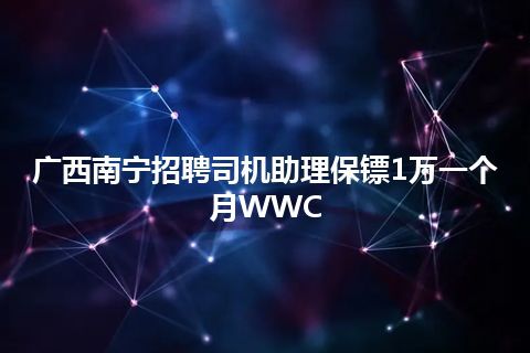广西南宁招聘司机助理保镖1万一个月WWC