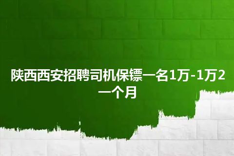 陕西西安招聘司机保镖一名1万-1万2一个月