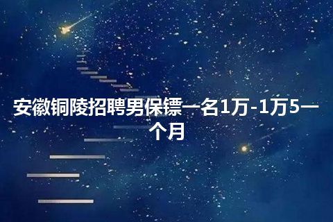 安徽铜陵招聘男保镖一名1万-1万5一个月