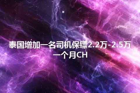 泰国增加一名司机保镖2.2万-2.5万一个月CH